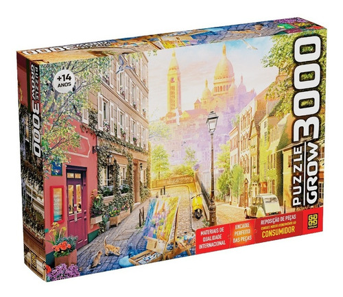 Quebra Cabeça Puzzle 3000 Peças Montmartre Paris Grow